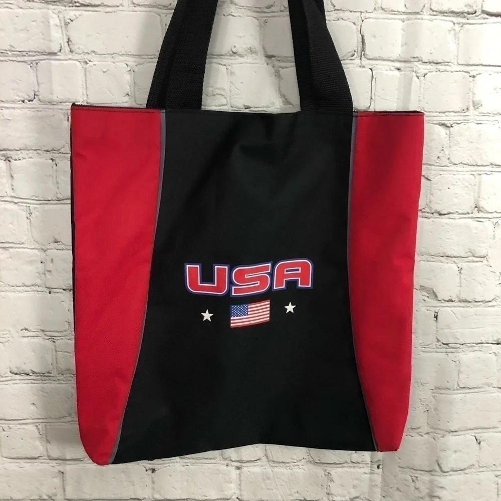 USA Black and Red Tote Bag